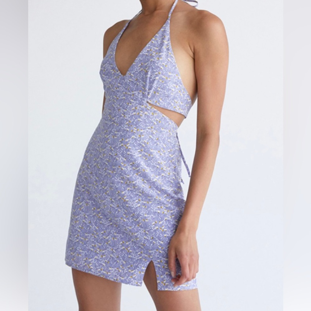 Pacsun- LA Hearts Lavender Cutout Halter Mini Dress